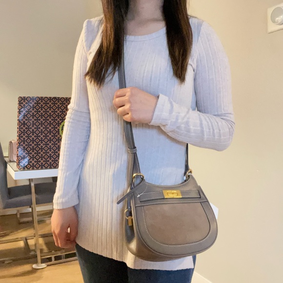 New, lee radziwill suede frame small saddlebag  (clam shell color) - Picture 15 of 17